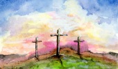 Easter-Christian-Cross-landscape-watercolor